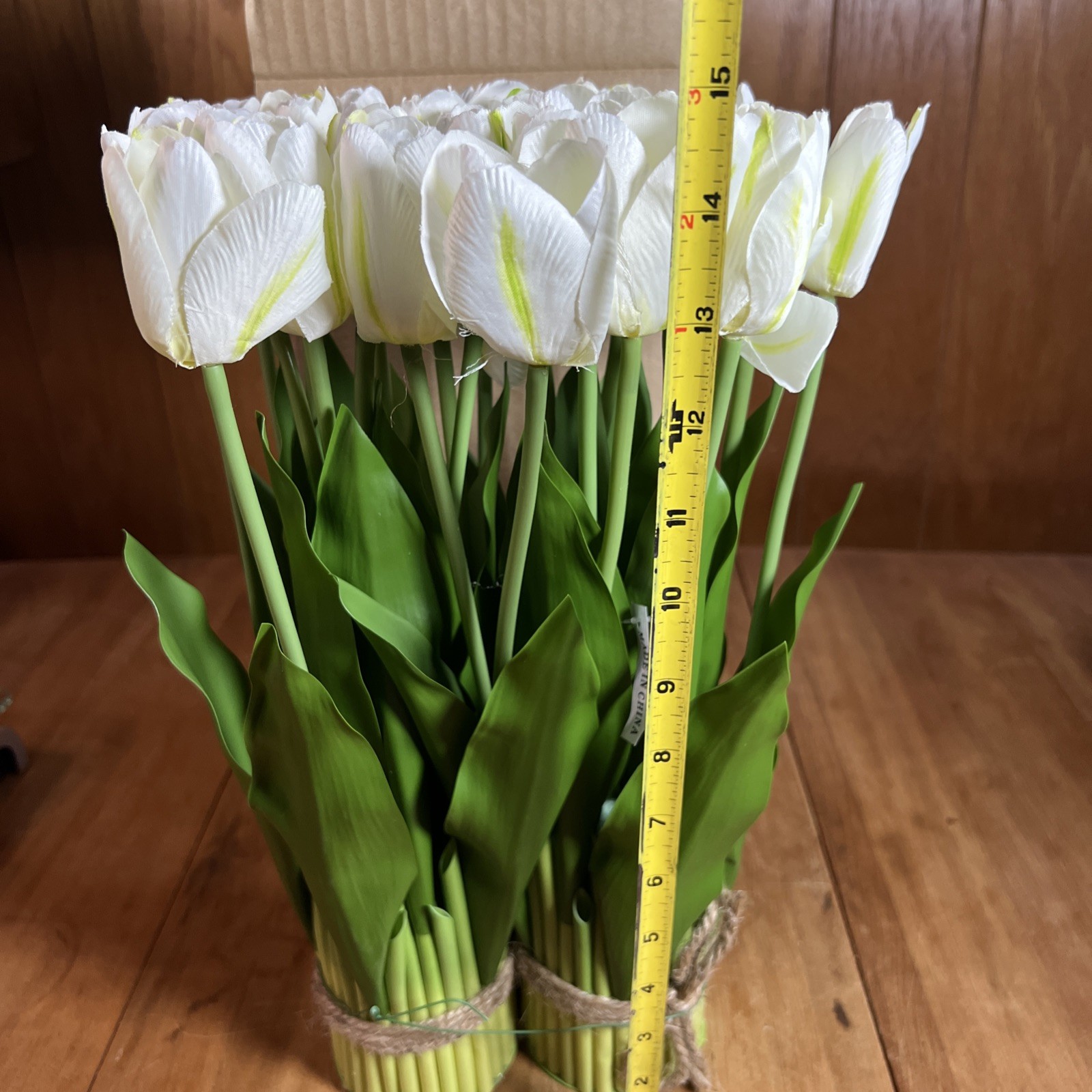 14.5″ Tulip Bundle in Ivory By Valerie Parr Hill, Set Of 2 New