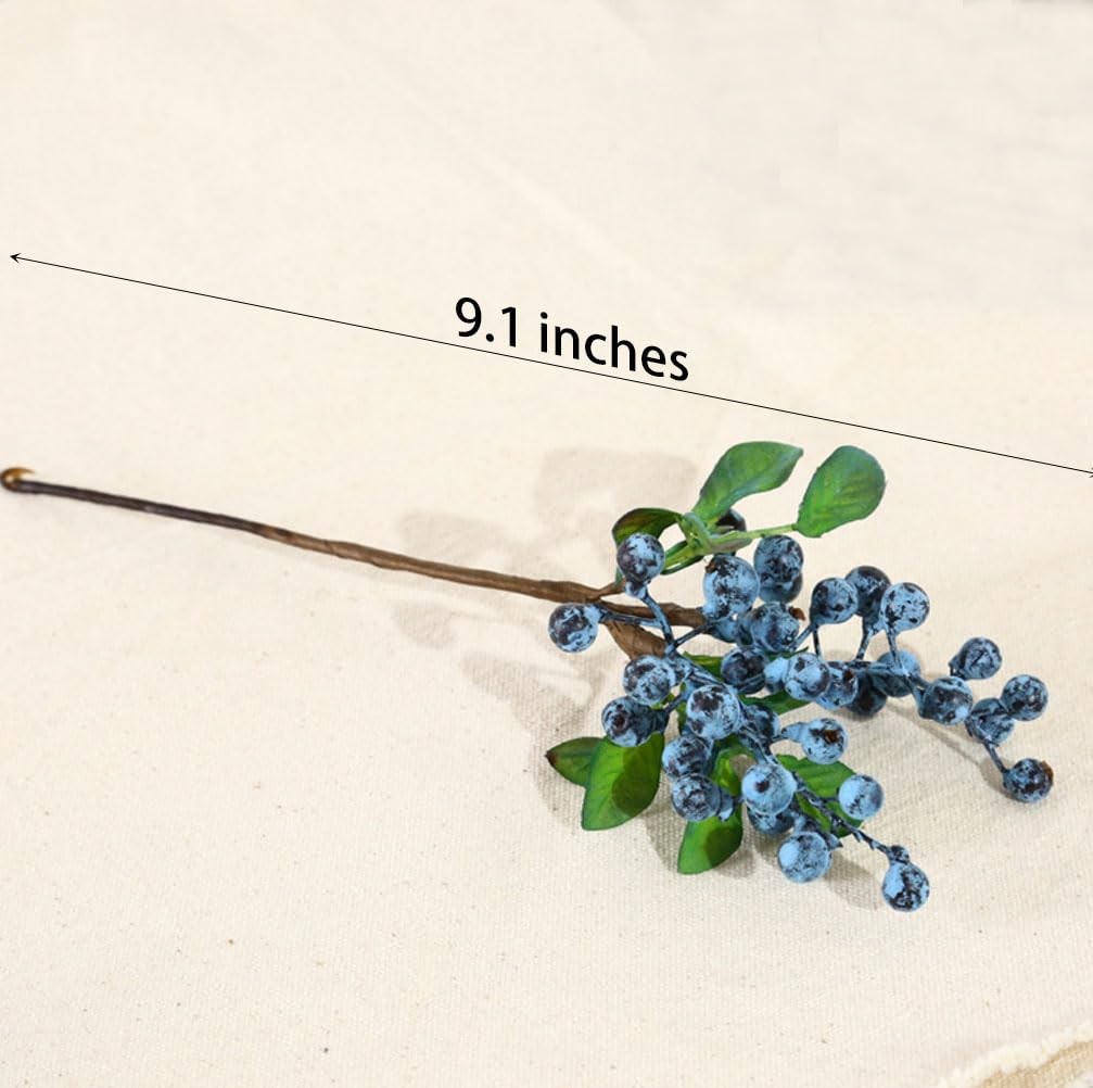 6 Pcs Artificial Blueberries Fake Blue Berries Fruit Blueberry Artificial Flo…