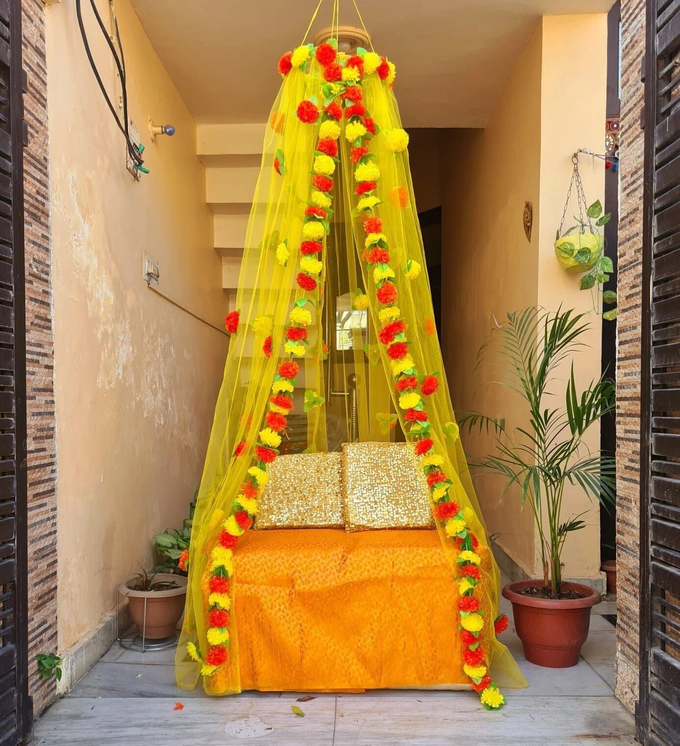 Haldi Canopy Decor Curtain For Decoration Stage Backdrop NIkha Photo Prop Decor