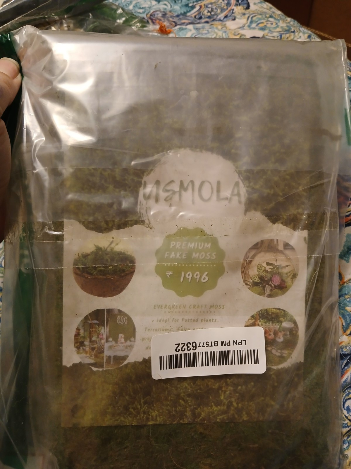 Usmola Fake Moss 4oz Fresh Green 1996 Terrarium, Fairy Gardens, Potted Plants