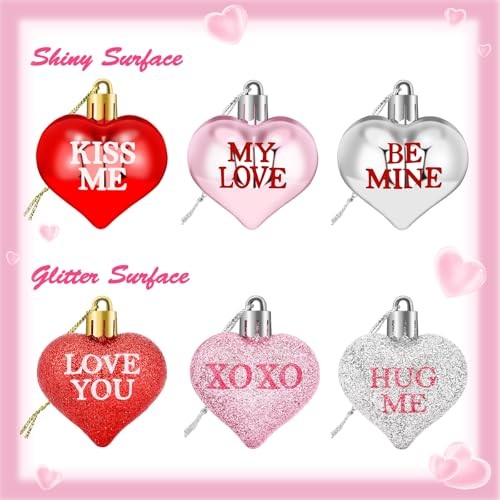 36Pcs Valentine’s Day Heart Shaped Ornaments Romantic Valentines Conversation