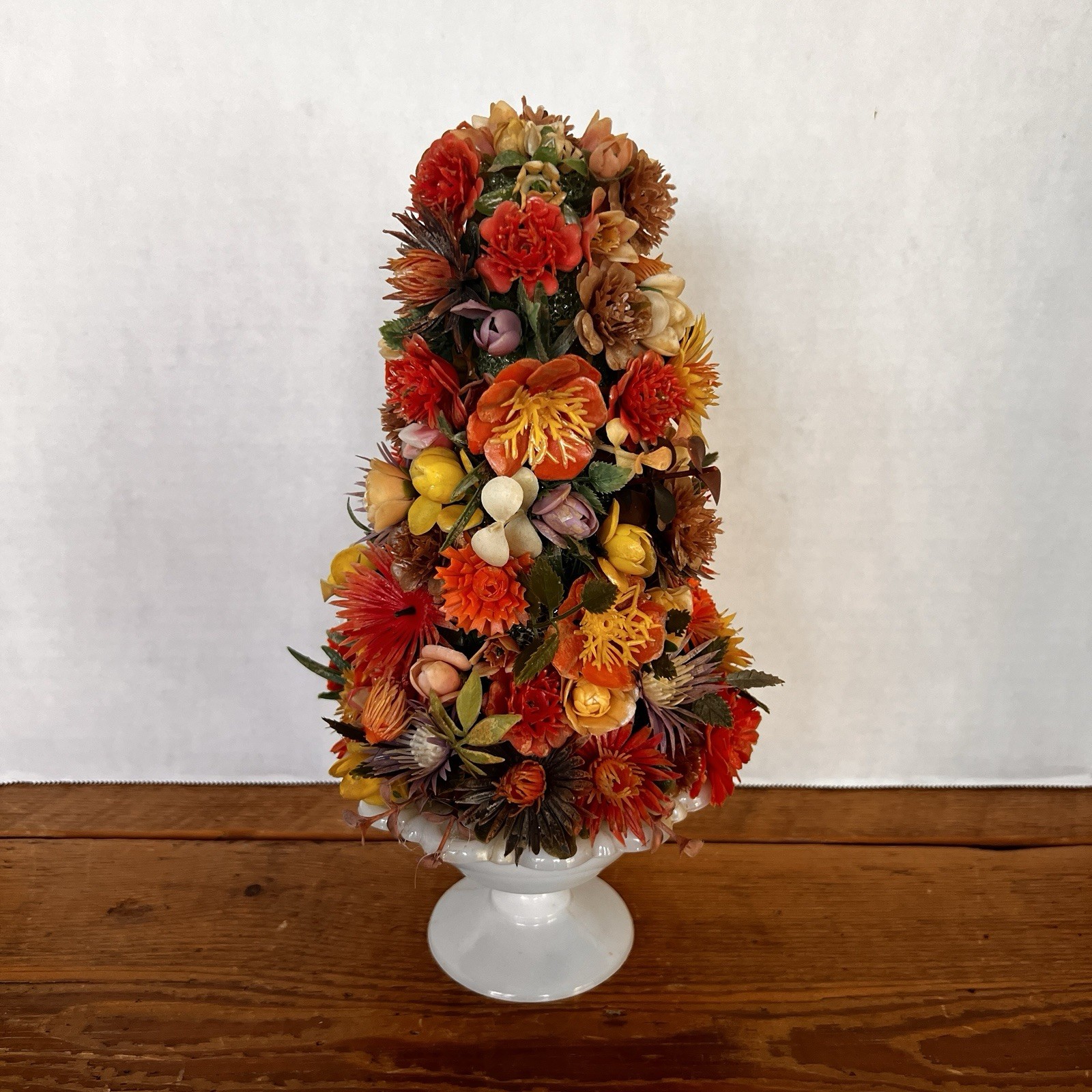 11″ Tall TOPIARY PLASTIC Floral Arrangement Table Decor MCM