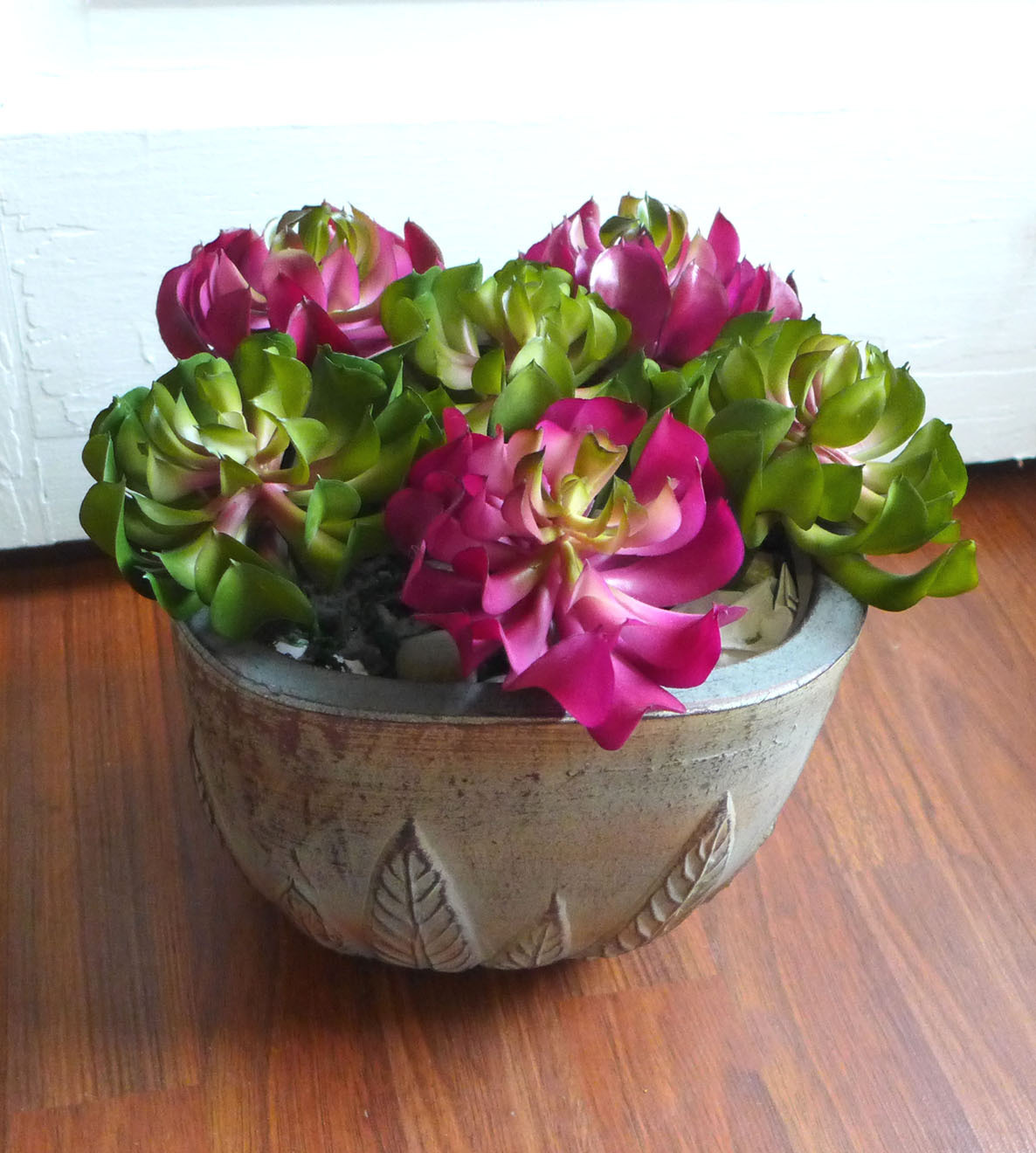 6 Sleep lotus Succulent Mini Plants Artificial Plastic Grass (two colors)