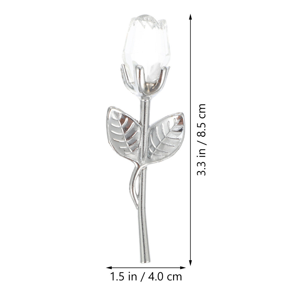 Miniature Rose Figurine Paperweight Figurine Hand Blown Adornment Wedding