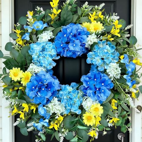 Spring Wreaths for Front Door 26 Inch Large Summer 26 Inch Hydrangea Wreath
