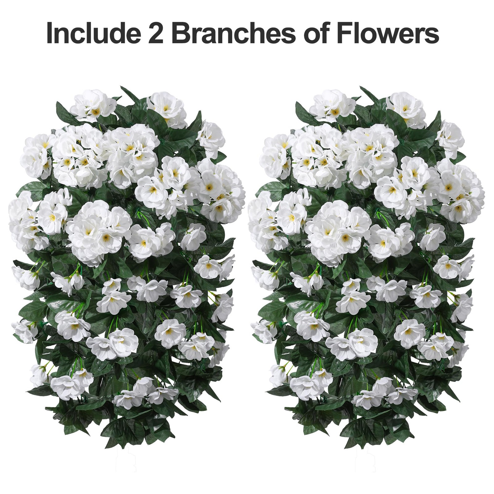 Artificial Fake Hanging Flowers Geraniums for Outdoors Spring Outside Decor, …