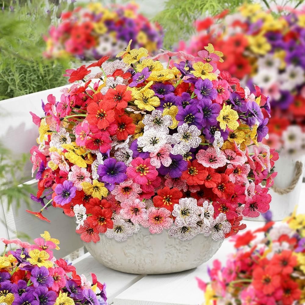 Lifelike Faux Flowers – 30 Bundles UV Resistant, Perfect for Home & Garden Decor