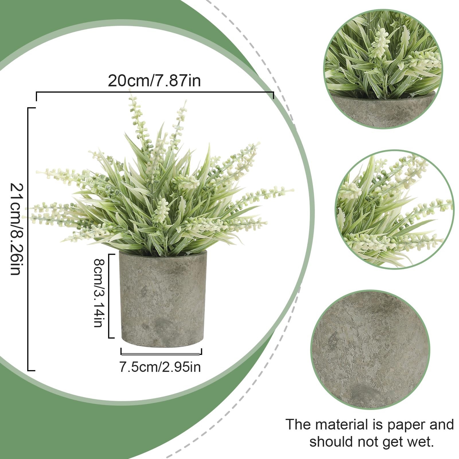 2 Pack Small Artificial Lavender Plant in Pots – Faux Lavender Flowers Decor …