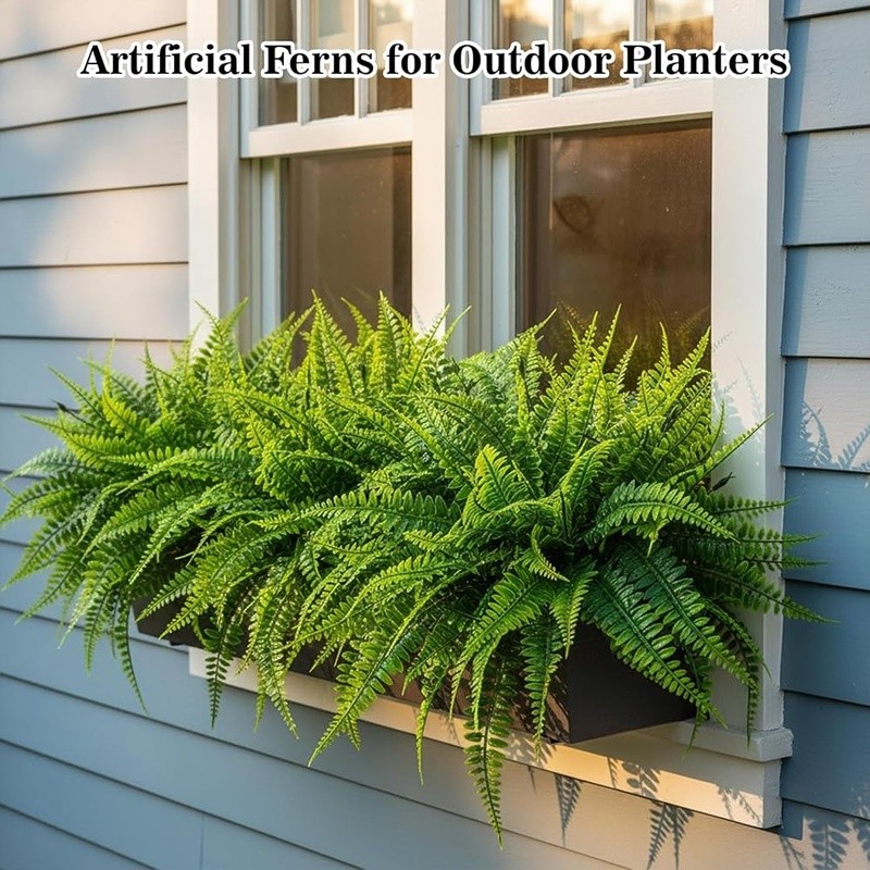 Adjustable Fake Boston Fern Realistic Plastic Plant Home Garden Decoration New