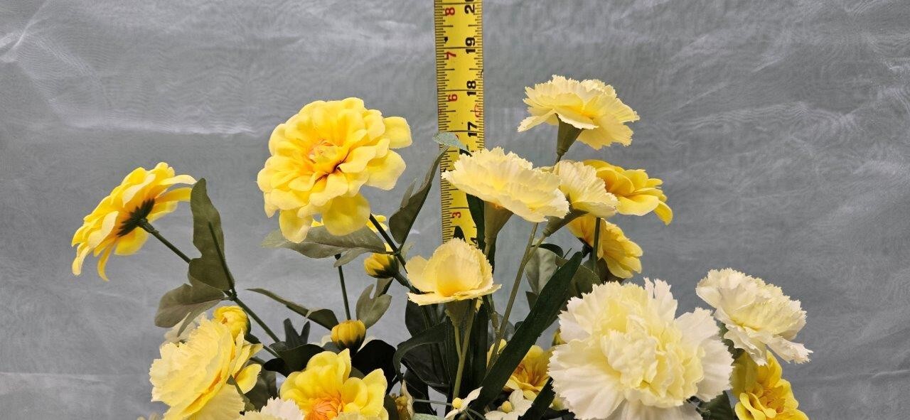 Yellow and White Faux Flower Bouquet – Adorable Floral Décor – Pastel Floral