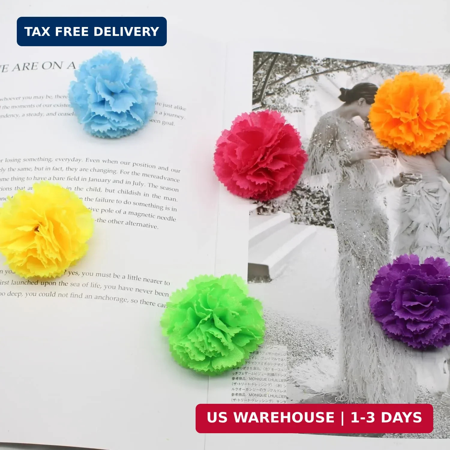 Artificial Marigold Flowers with Stems, 60 Pcs Silk Flowers Marigolds for Day of