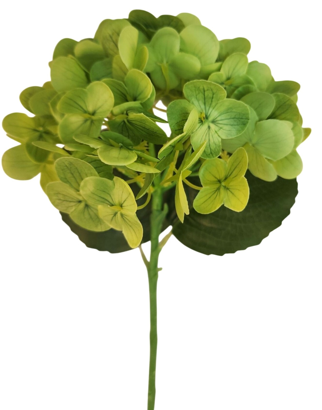 Apple Green Artificial Hydrangea Stem Silk Flower Faux Floral Wedding Decor