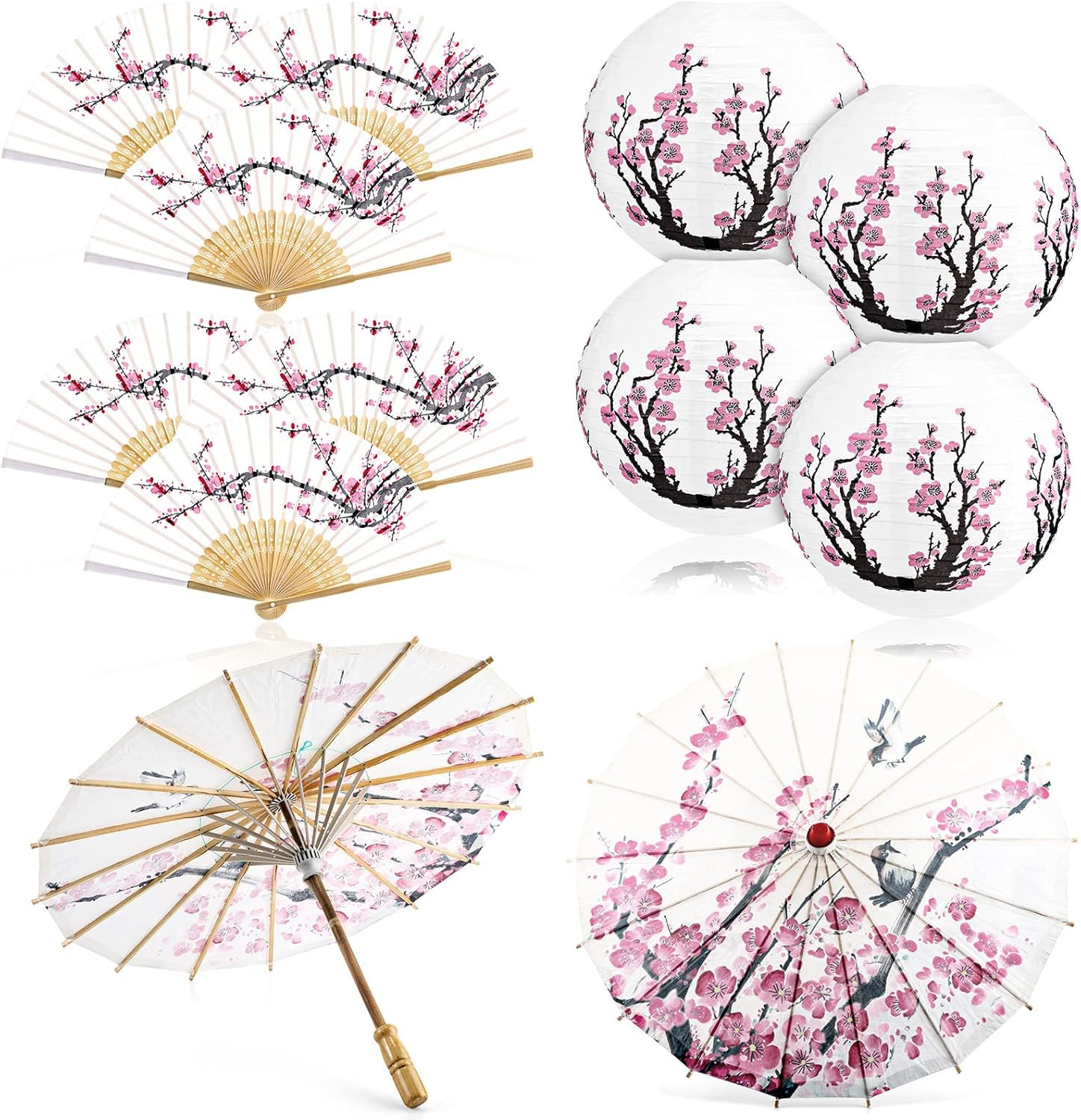 12 Pcs Cherry Japanese Blossom Decor Set Chinese New Year Decorations 4 Blossom