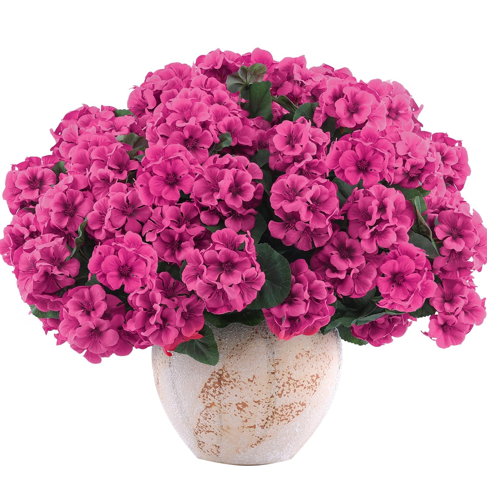 Best Hananona 12 Pcs Artificial Geranium Flowers for Outdoors Silk Outdoor UV