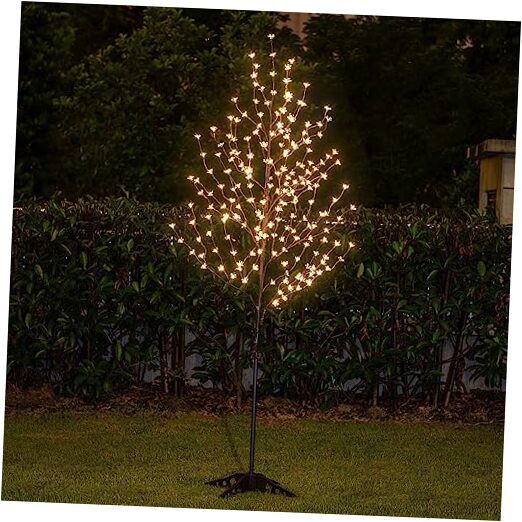 6.5 feet 208L LED Lighted Cherry Blossom Tree, Warm White, 6FT Warm White