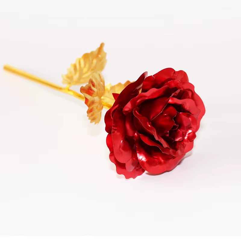 24K Gold Foil Rose Flower Creative Gift Emulated Flower Valentine’S Day Gift Si