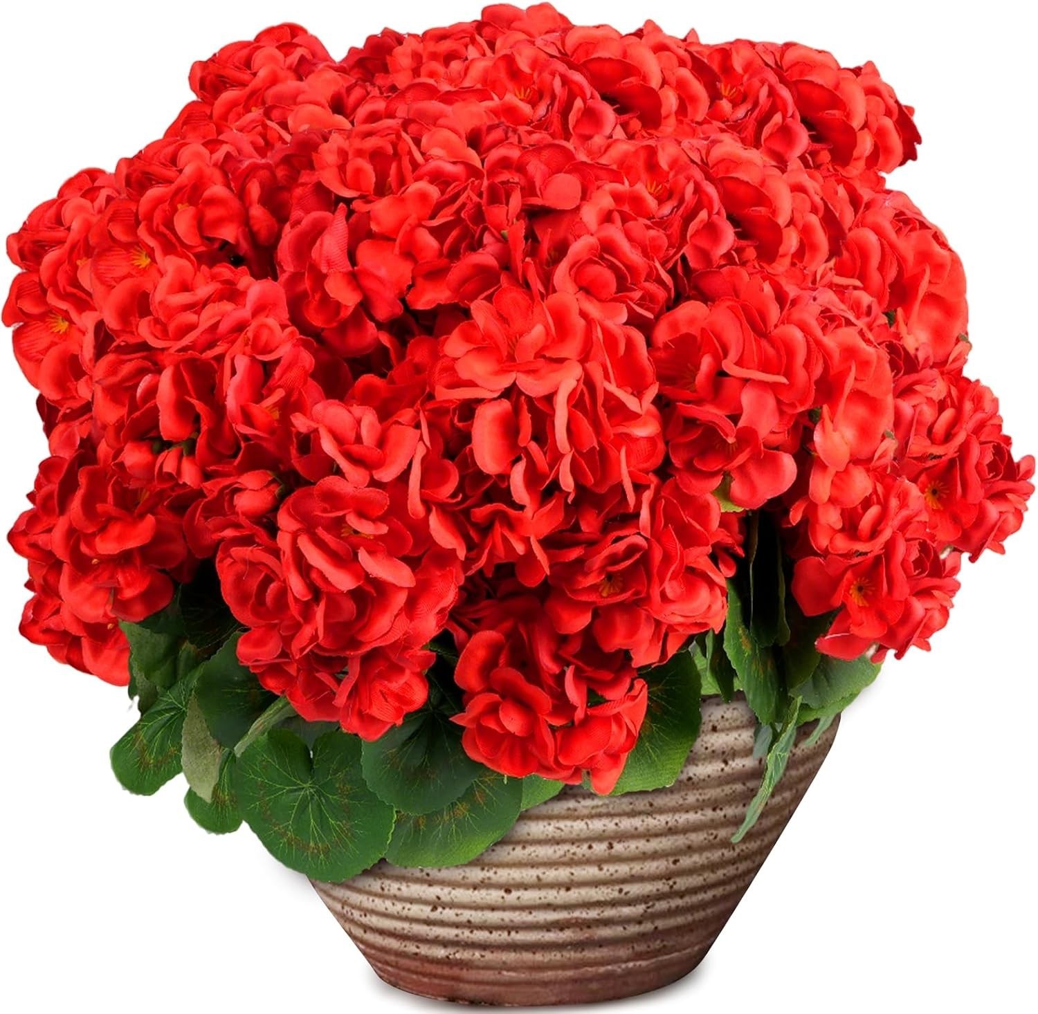6 Pack Red Artificial Geraniums Flowers for Outdoors UV Resistant Faux Flowers f
