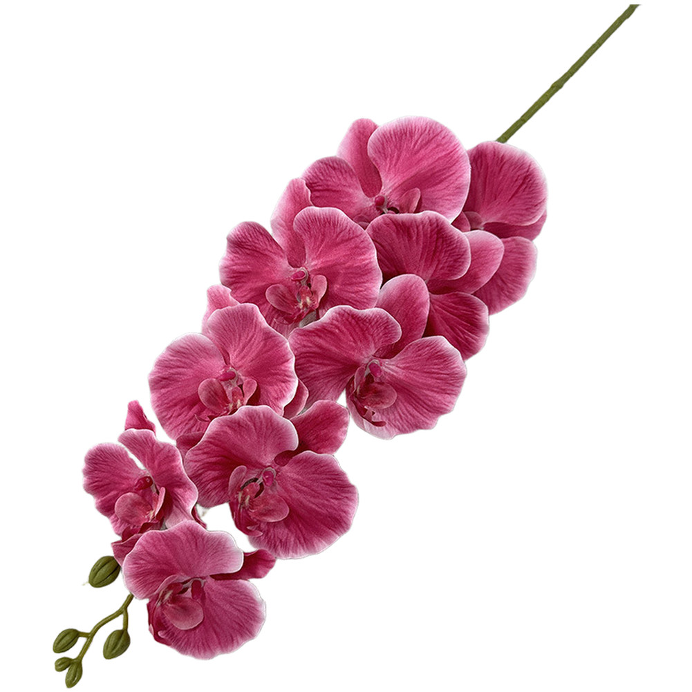Silk Matte Phalaenopsis 9 Head Artificial Flowers for Foyer Table Decor