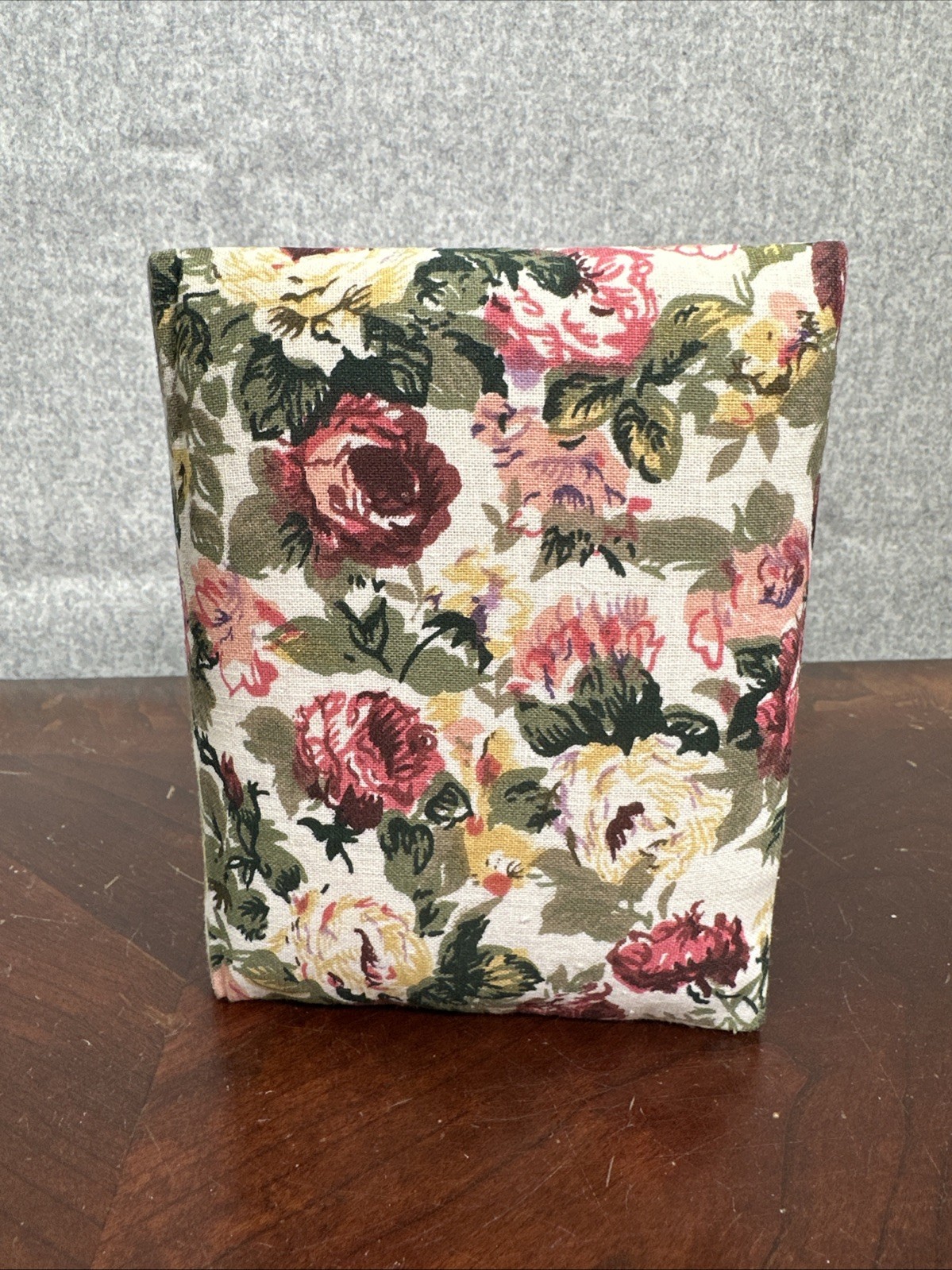 Vintage Floral Fabric Picture Frame Rose Print Cottage Core Granny