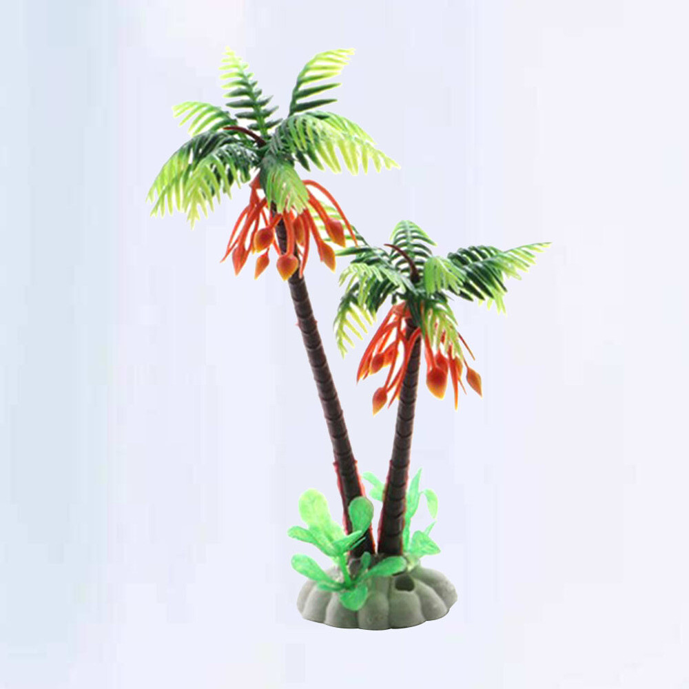 6PCS Plastic Water Plants Creative palm tree model Decorative Small