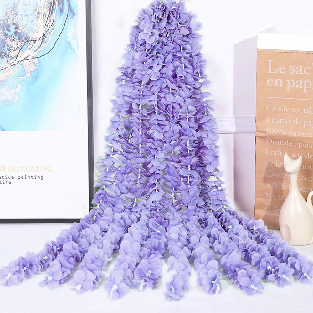 10pcs Artificial Wisteria Flowers Vine 29 Inches Long Tailing Flower Strings NEW