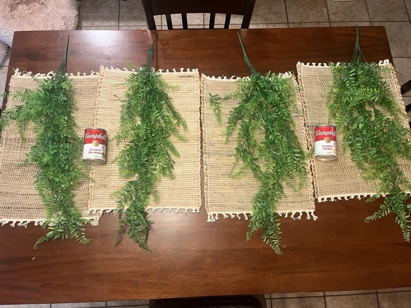3Pcs Artificial Hanging Plants Fake Fern Trailing Foliage Flower Leaf Home Decor
