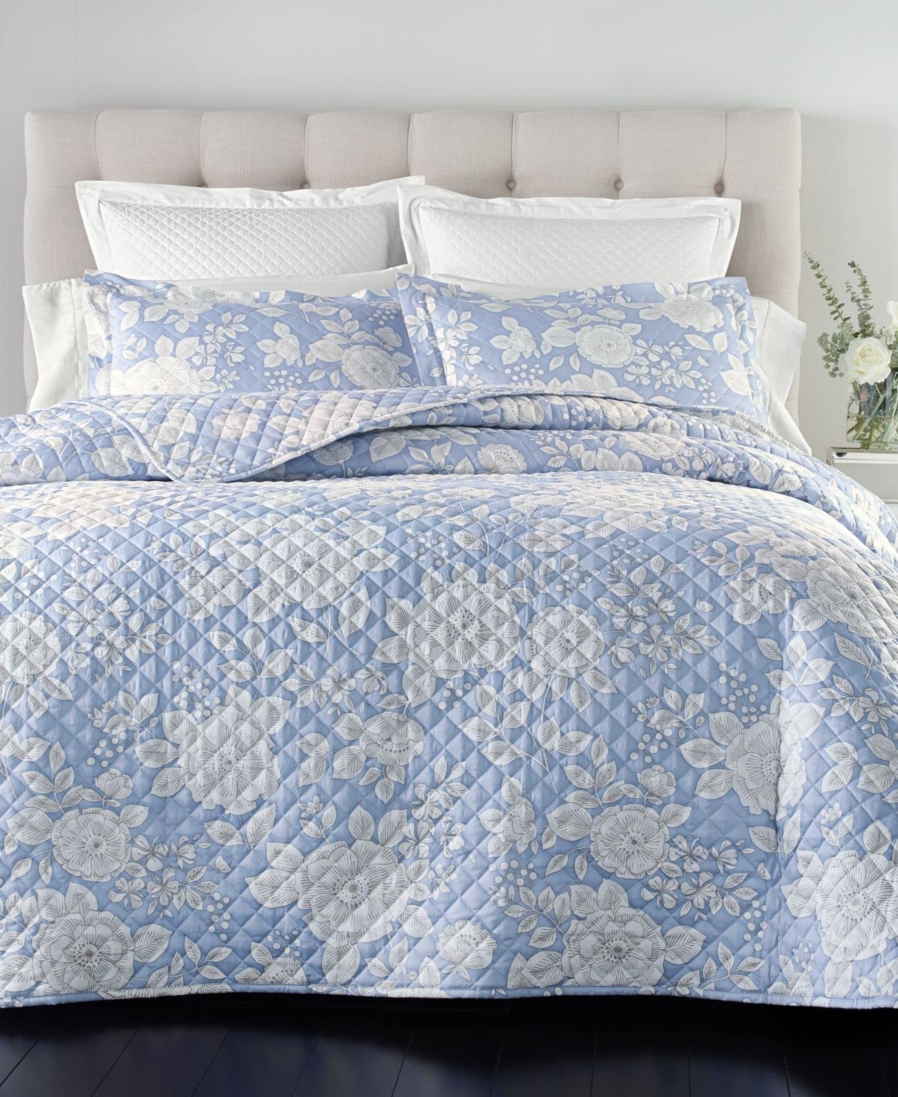 Charter Club Damask Quilted Printed Cotton Euro Sham