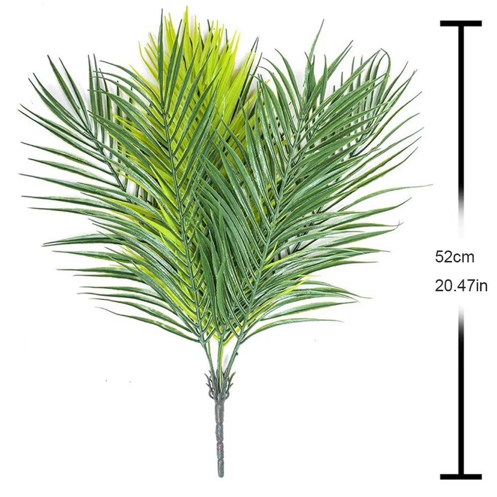 20.47in 9Leaves Artificial Tropical Plants Fake Palm Plant Branch Green