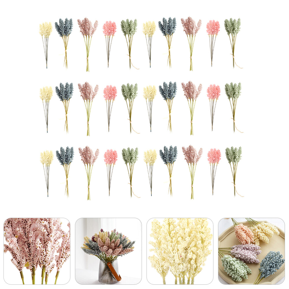 30PCS Real Touch Wedding Bouquet Vase Filler Stems Artificial Flower Branch