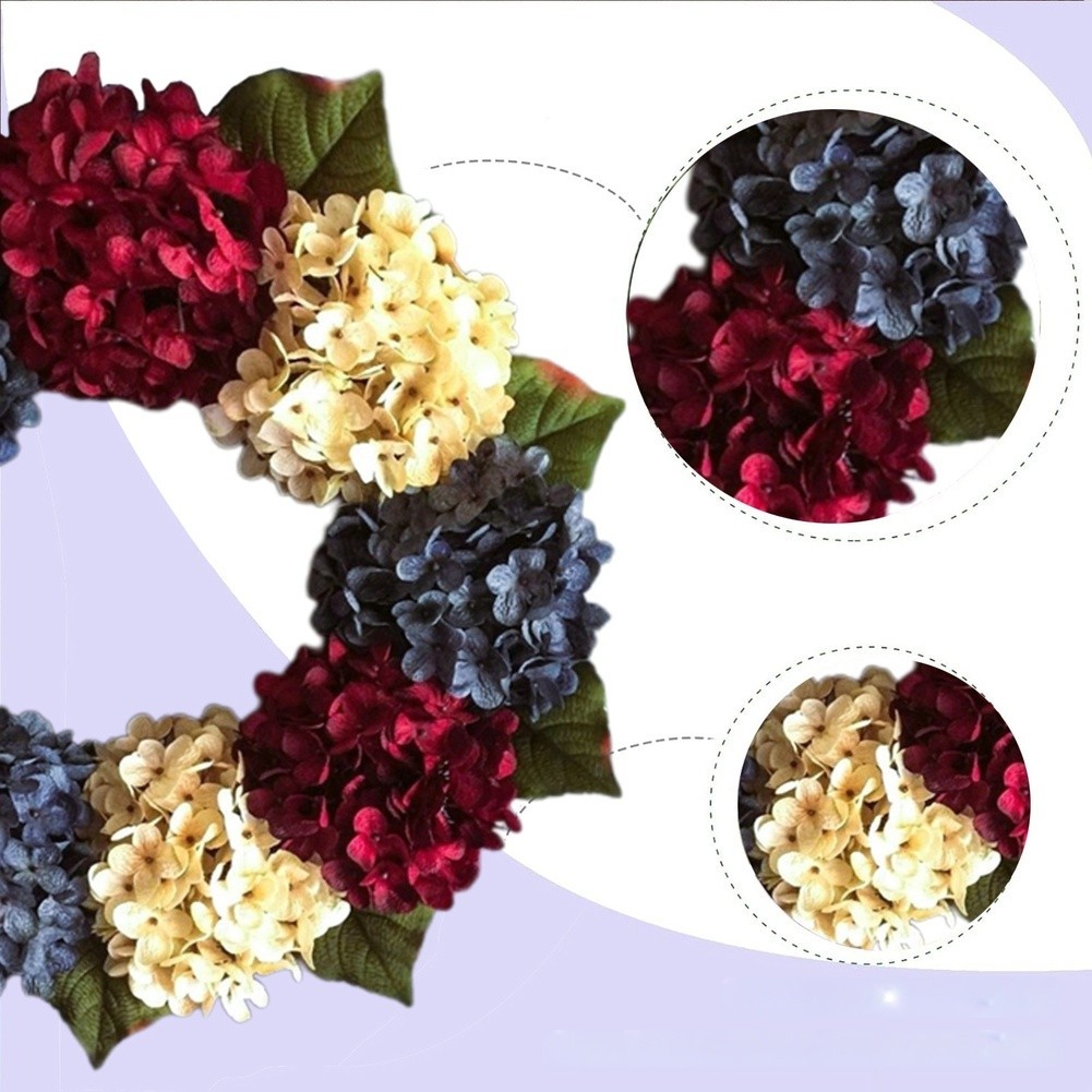 Hydrangea Wreath Outdoor Safe Lightweight Design Door And Wall Display