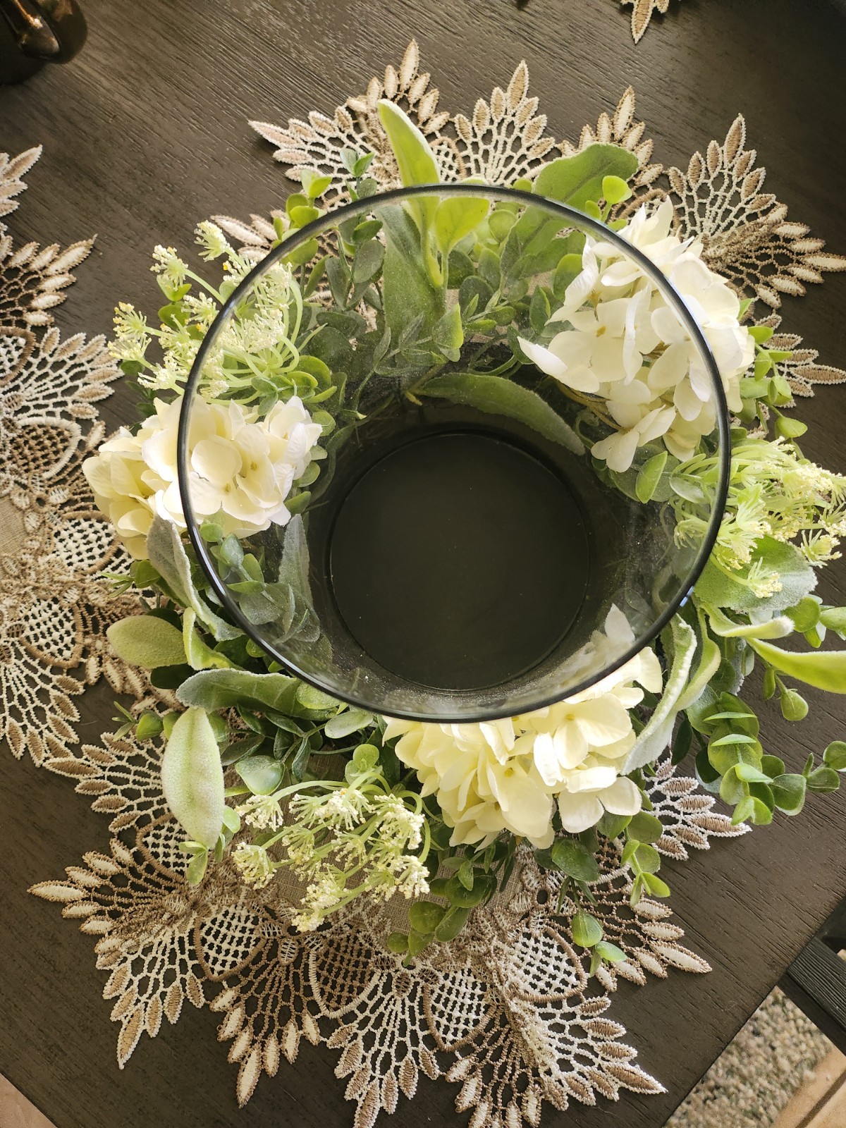 Nearly Natural Hydrangea Candelabrum Silk Flower Artificial Arrangement