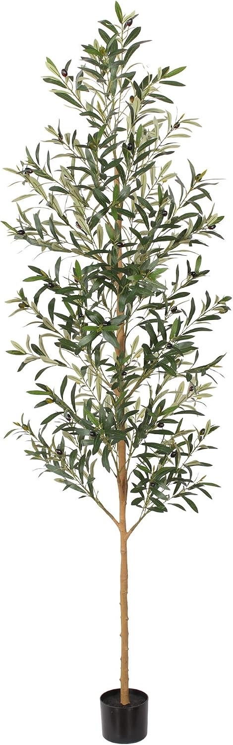 7FT Olive Trees Artificial Indoor, Tall Faux Olive Tree 7FT (84in) with Natural
