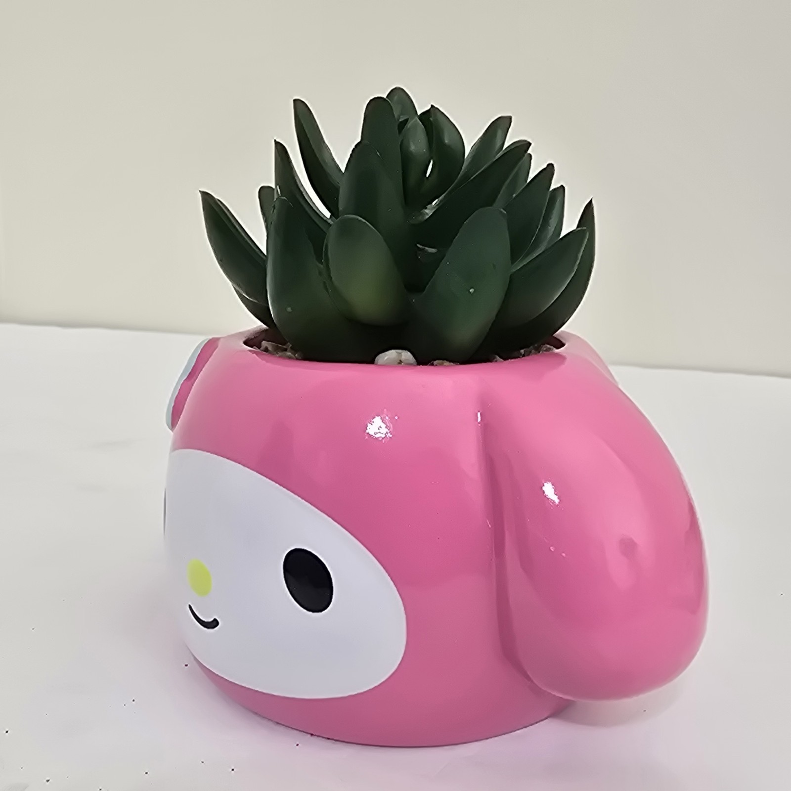 My Melody sanrio 3 Inch Ceramic Mini Planter Artificial Succulent Decor Pink