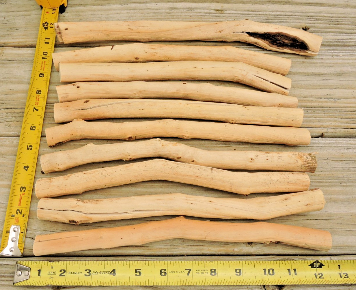 10 Grapevine Wood Stick Section 3/4~1 1/8″D 11~13″L Driftwood Decor Crafts