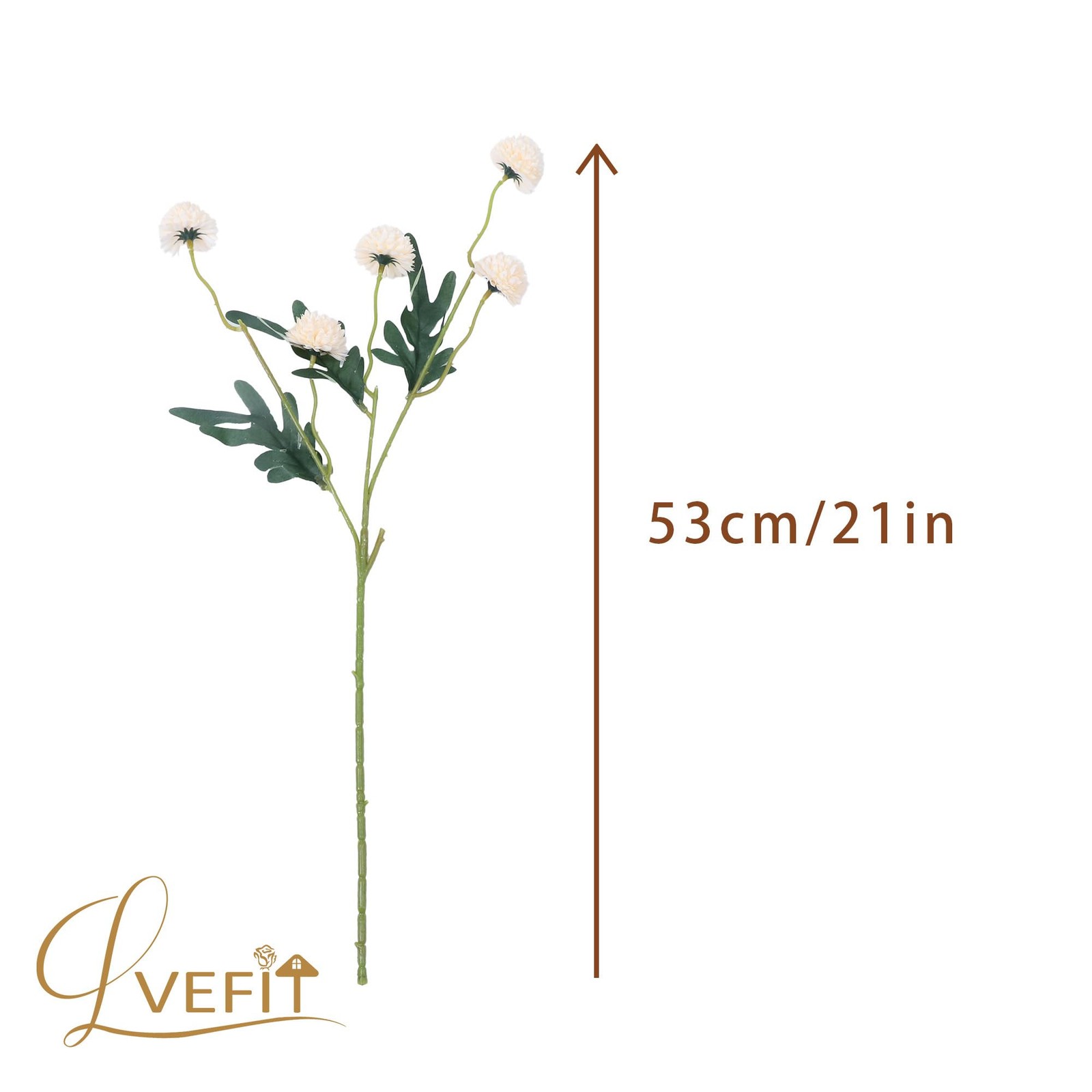 10 Pcs Champagne Kiku Flower Fake Mums Long Stem Flowers,Faux Kiku Flower Bul…