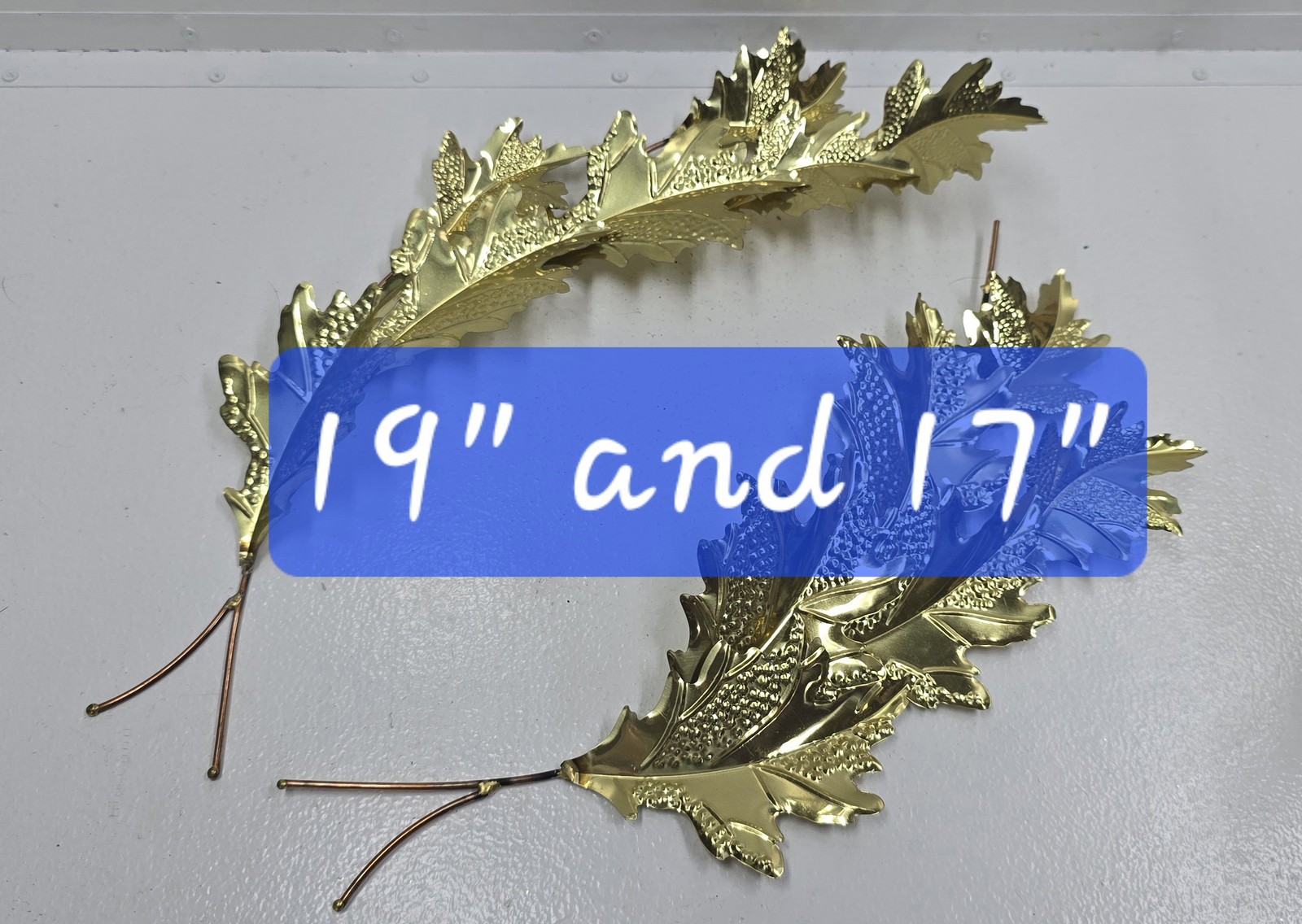 2x Gold Metallic Artificial Oak Leaf Branches 17″ & 19″ Floral Decor Crafts
