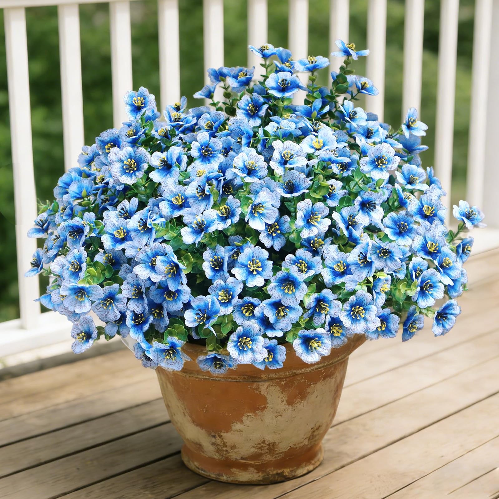 Artificial Flowers for Outdoors, 12 Bundles UV Resistant Artificial Outdoor F…