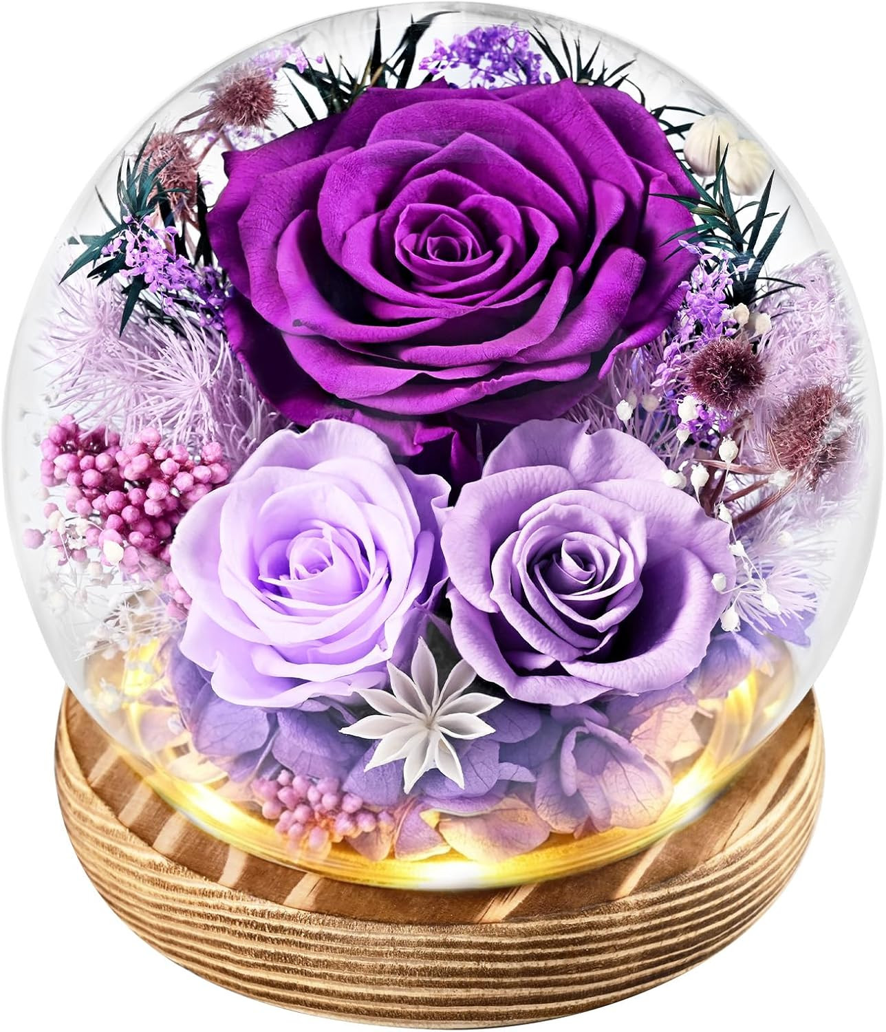 Flowers for Delivery Prime, Forever Fresh Preserved Flowers in Glass Dome, Etern