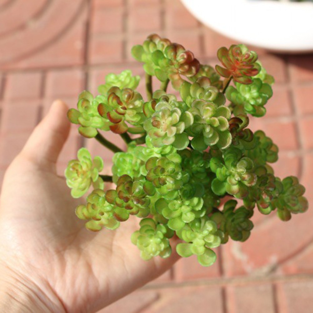 Small Green Floral Picks Artificial Succulent Plant Fake Plants Decoration