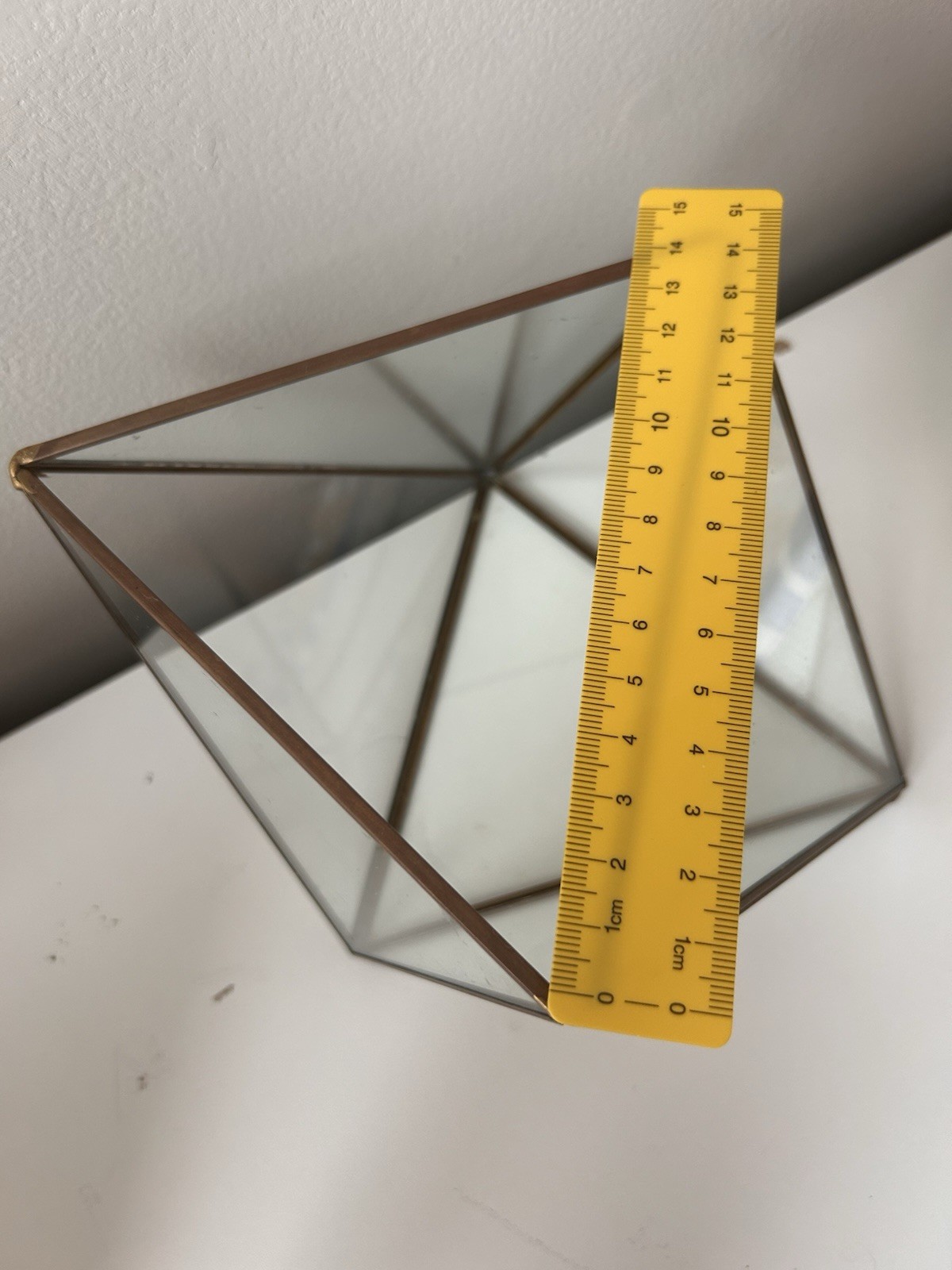 Gold Metal & Glass Geometric Succulent Terrarium
