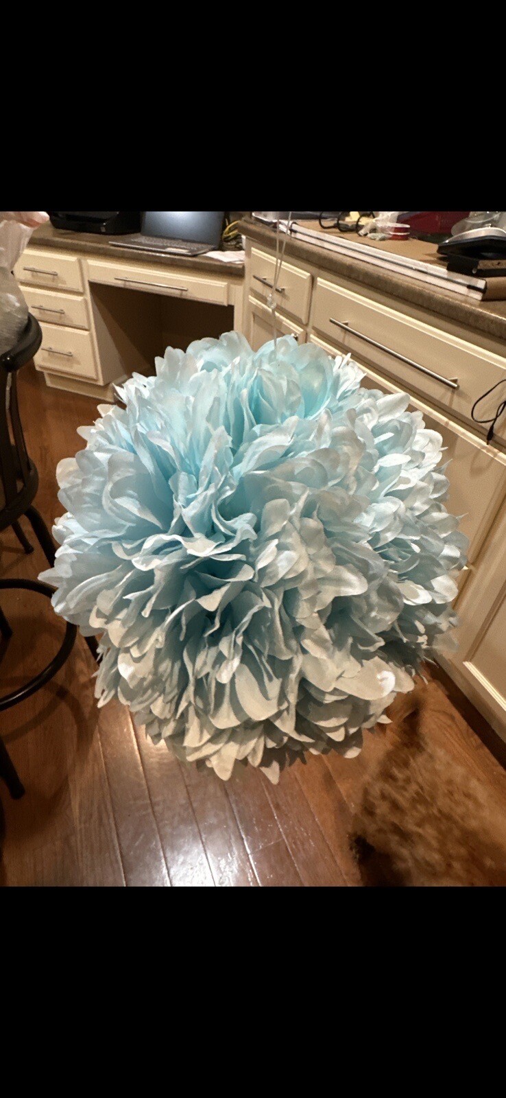 Artificial Flower Ball Choose Peach, Light Blue, Teal, Silver, Gray