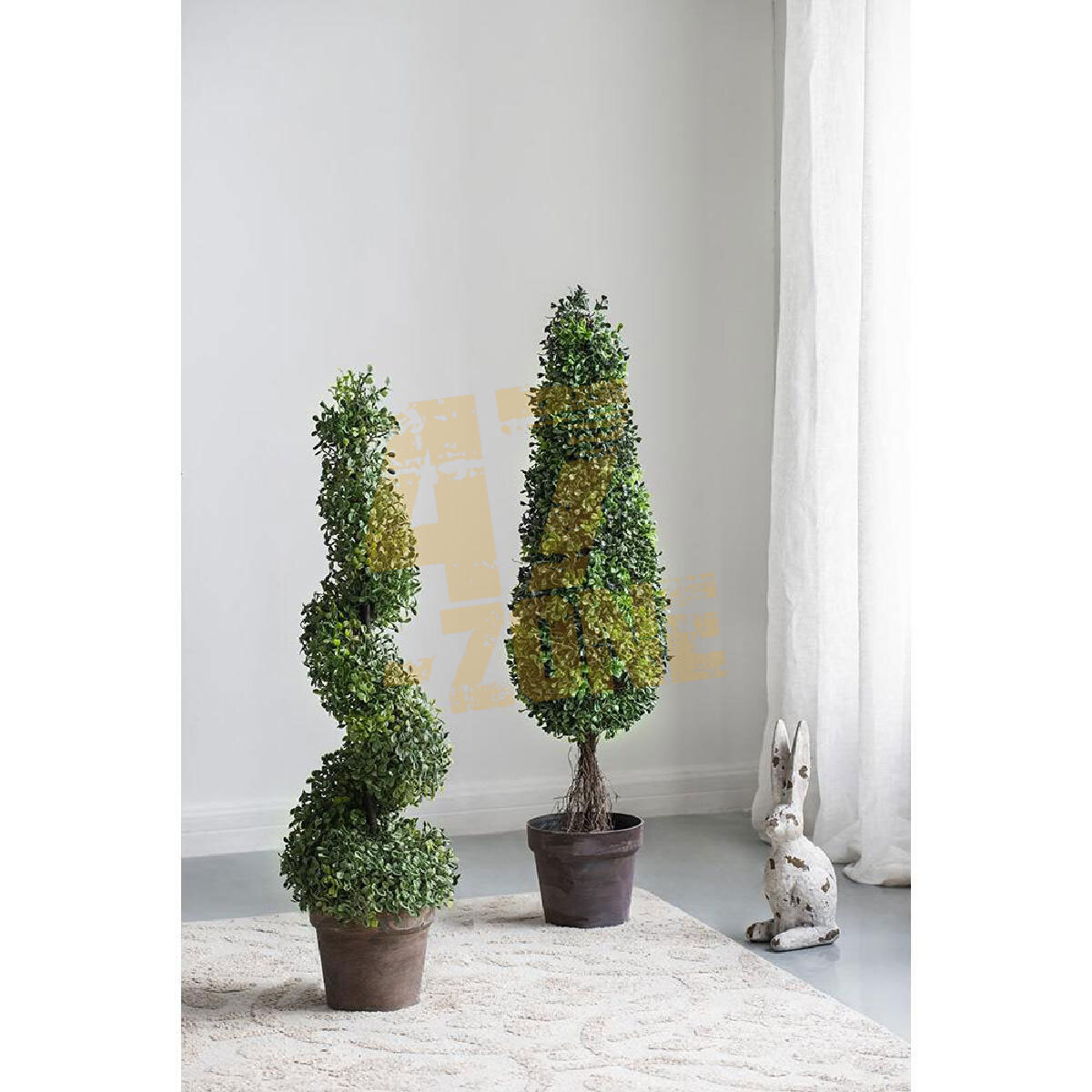Faux Boxwood Tree Green and Brown Artifical Indoor Outdoor Garden Home Decor