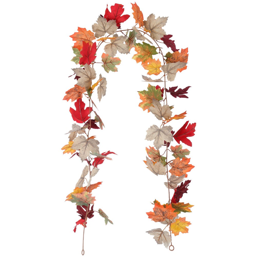 Simulated Green Plant Rattan Artificial Fall Maple Leaf Fake Leaves Autumn