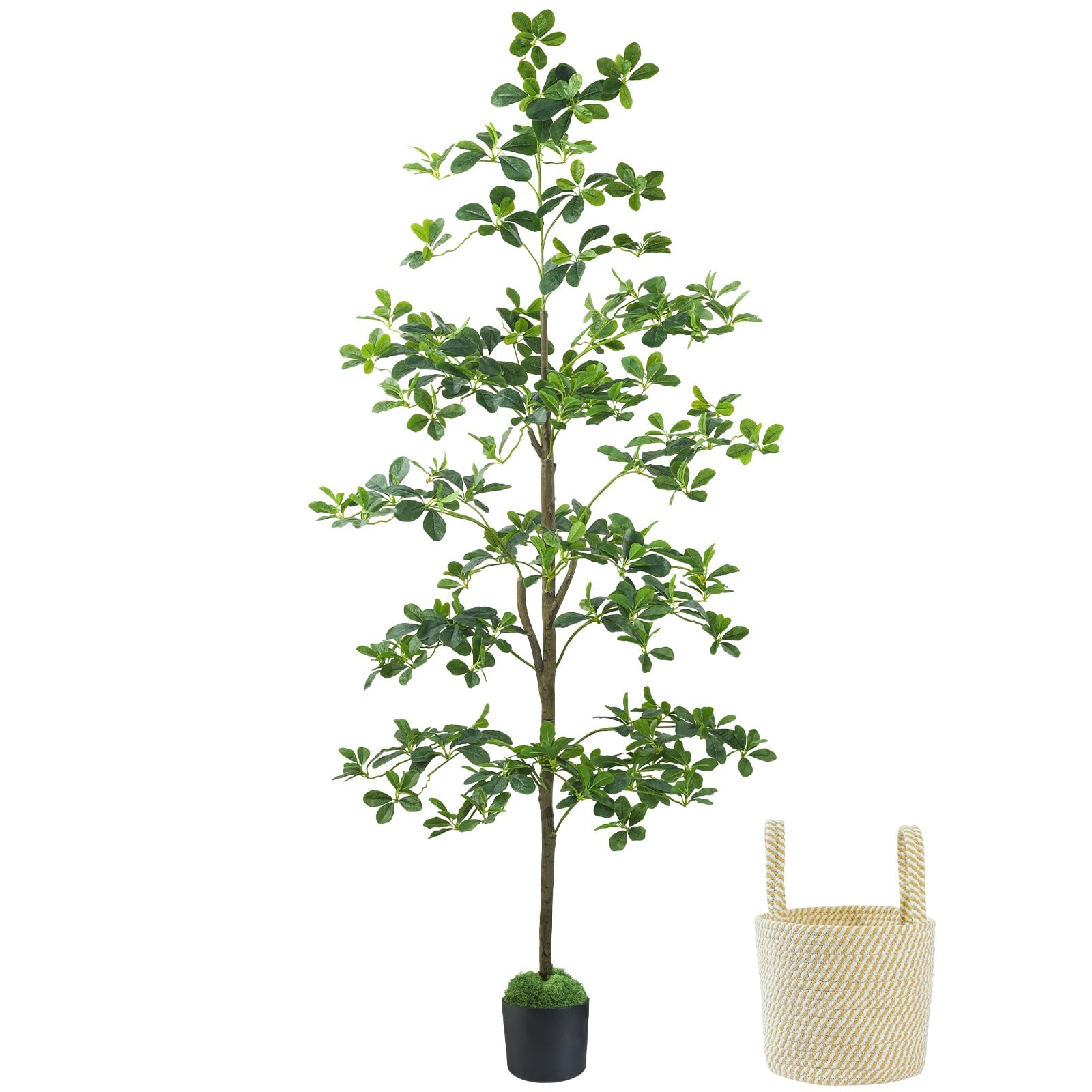 Caxchiling Artificial Black Olive Tree 6FT, Fake Potted 6ft,