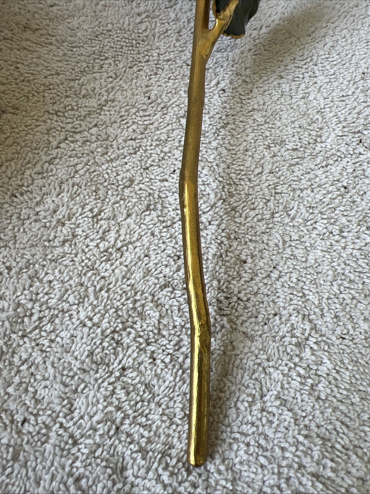 Handcrafted Preserved Red Rose Gloss Laquered With 24K Gold Plated Trimmed