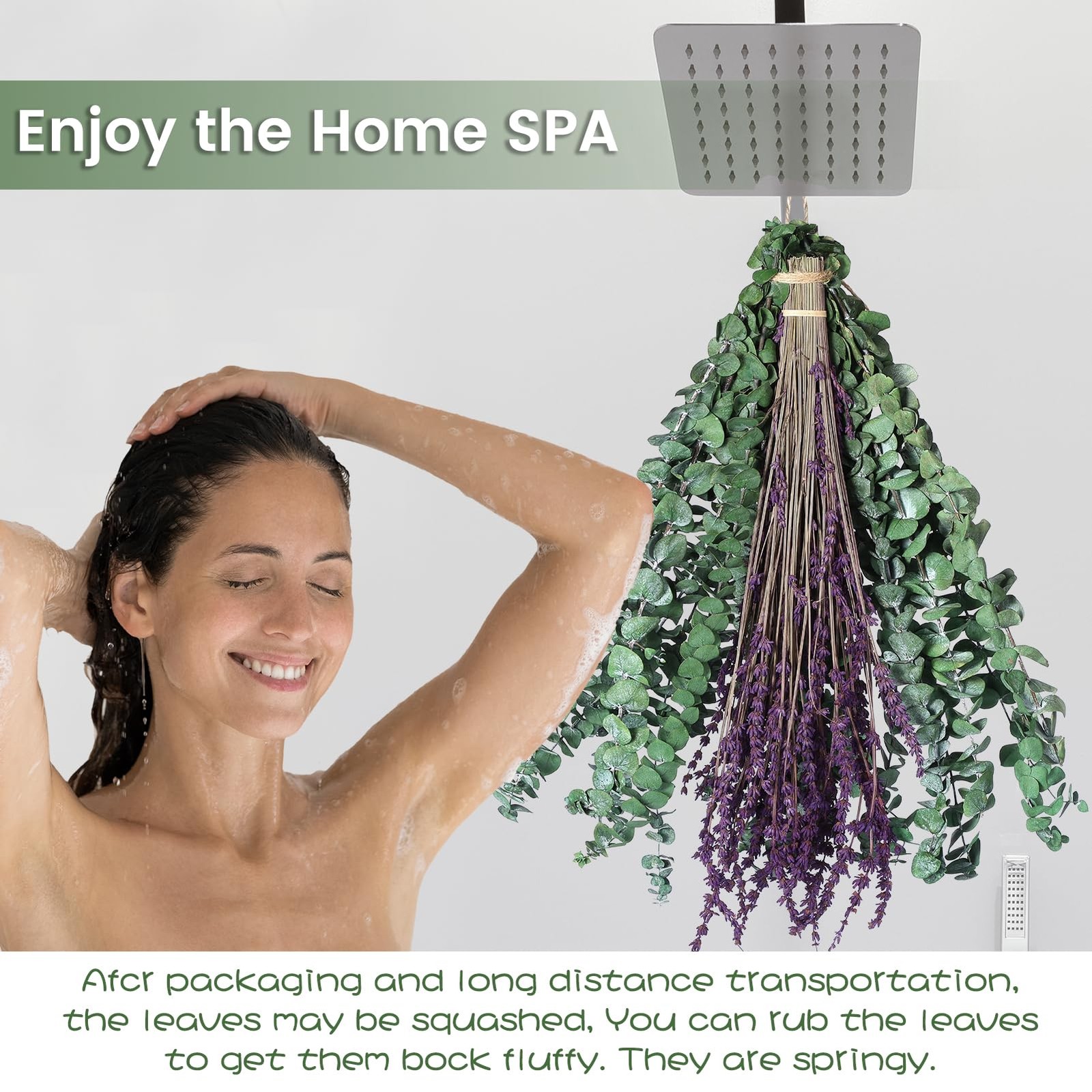 17” Real Eucalyptus Shower Drying Stem Natural Live Lavender Bundle