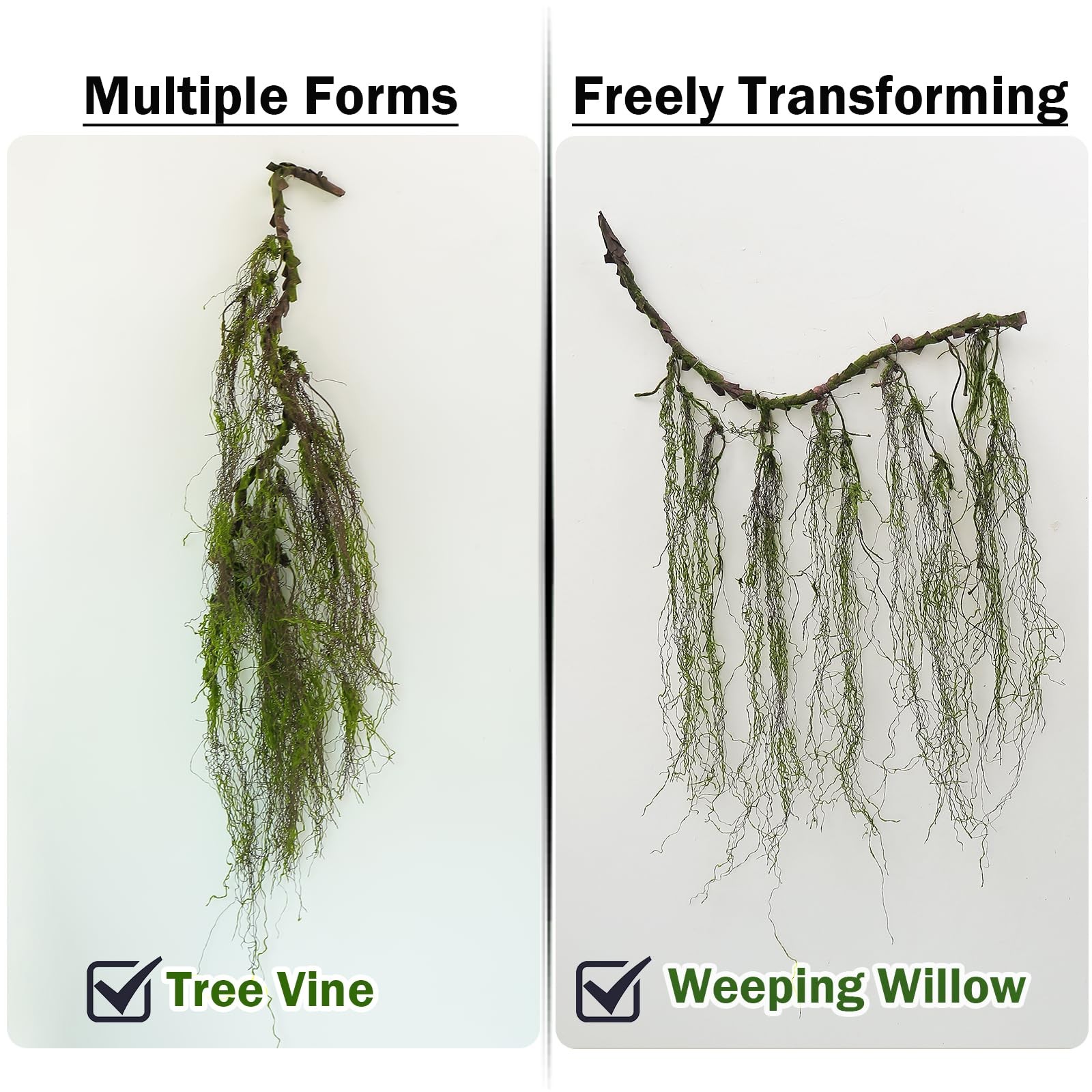 63inch Rustic Curly Artificial Weeping Willow Branches Faux Twisty Wood Curta…