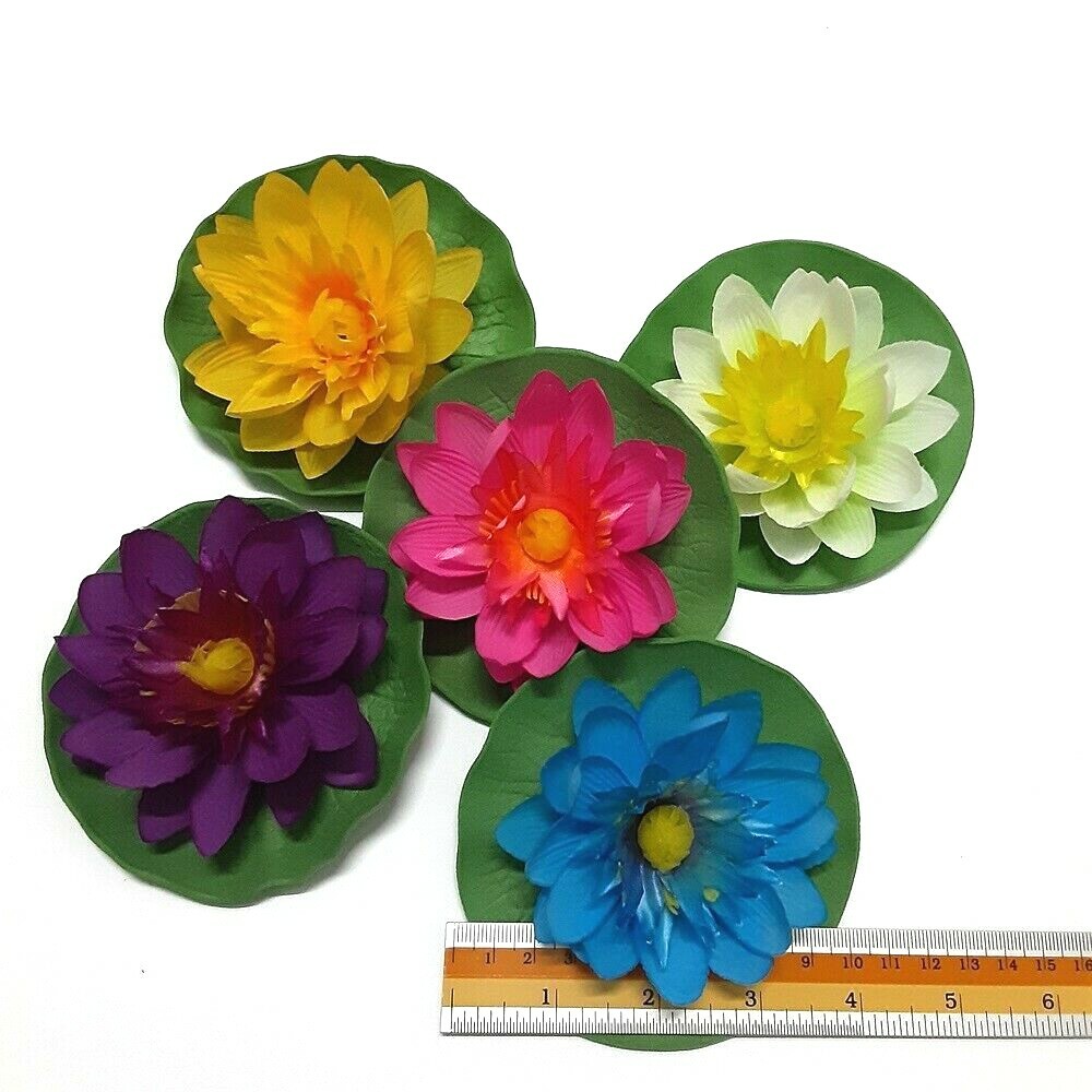 5 Siamese Lotus Flowers White Pink Purple Blue Yellow Home Floral Decor