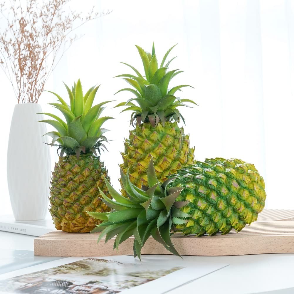2 Pack Artificial Pineapple Simulated Fruit Decor Lifelike Model Green Large