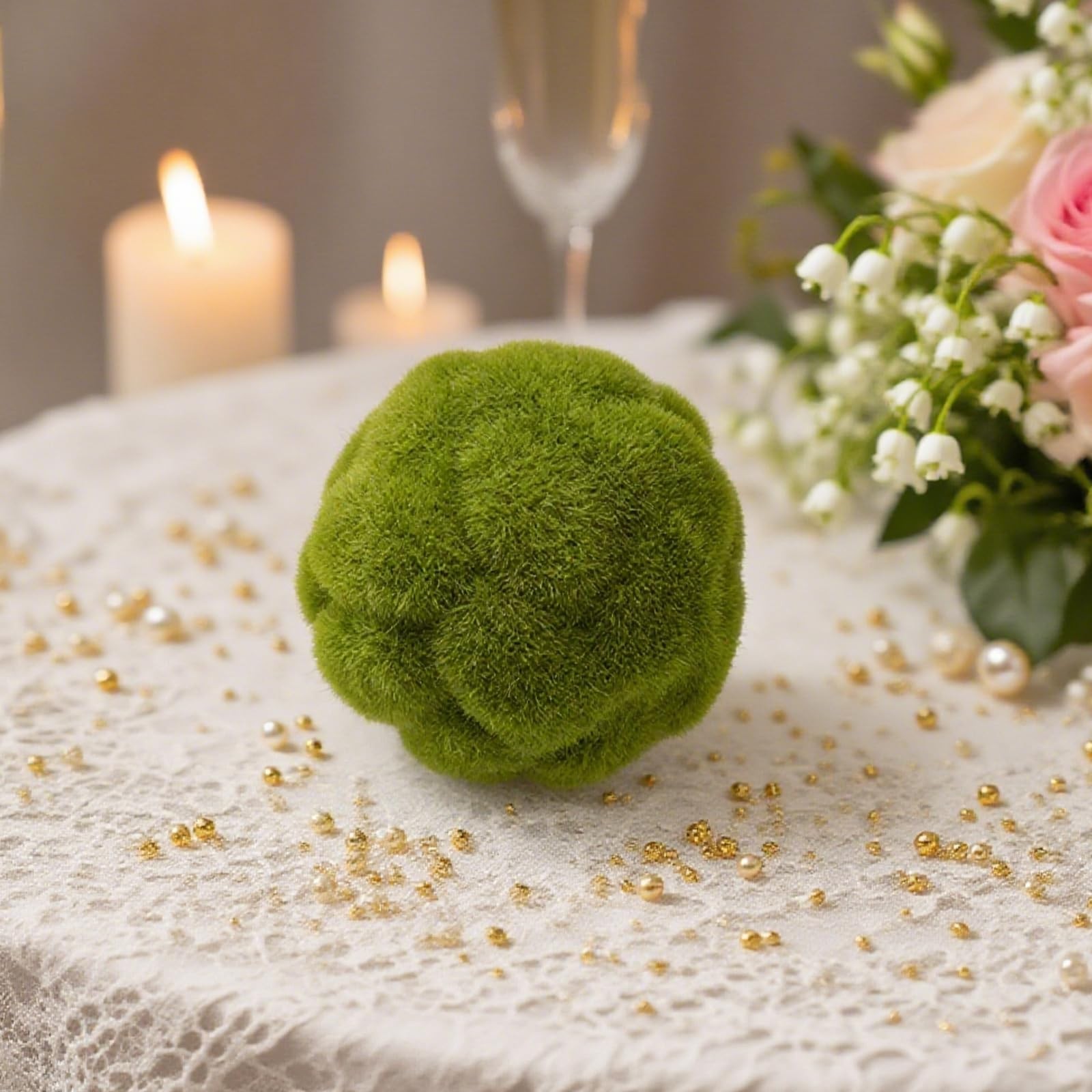 Green Moss Ball Decorations 6 PCS Simulated Artificial Plant Garden Party